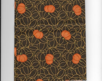 New Halloween Black with Tossed Pumpkins 100% cotton fabric by the Fat Quarter Thanksgiving