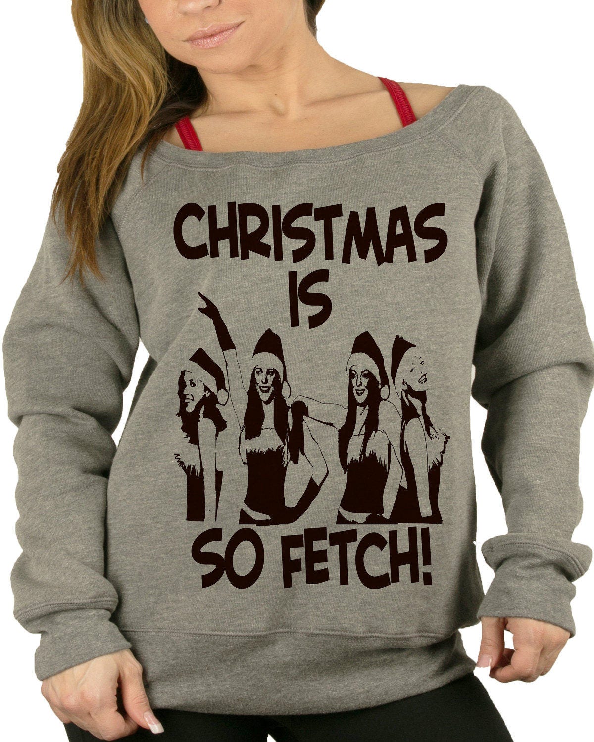 women's off the shoulder ugly christmas sweater