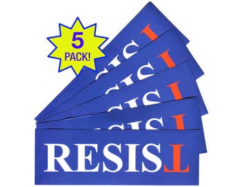 Resist Anti-Trump Sticker - FREE SHIP 5-Pack - Laptop or Bumper - Anti-Hate Anti-Far-Right - Falsum - Inverted T - Upside Down T