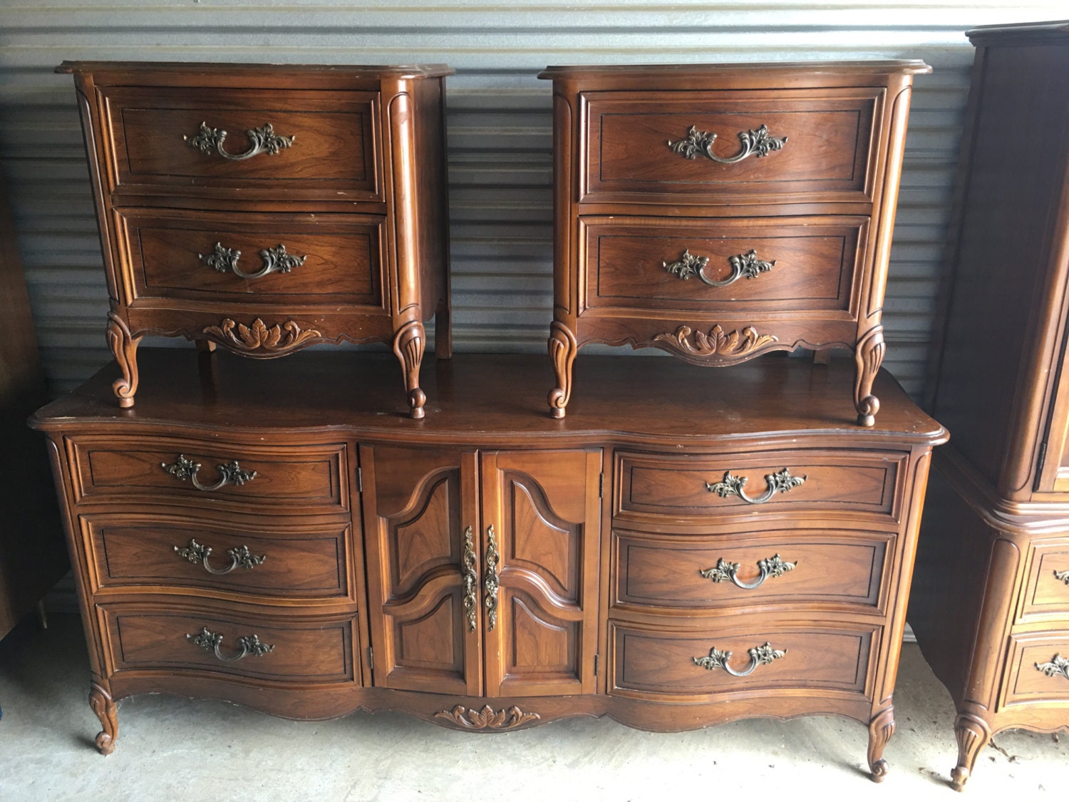 Vintage Complete Dixie French Provincial Bedroom Set Dresser