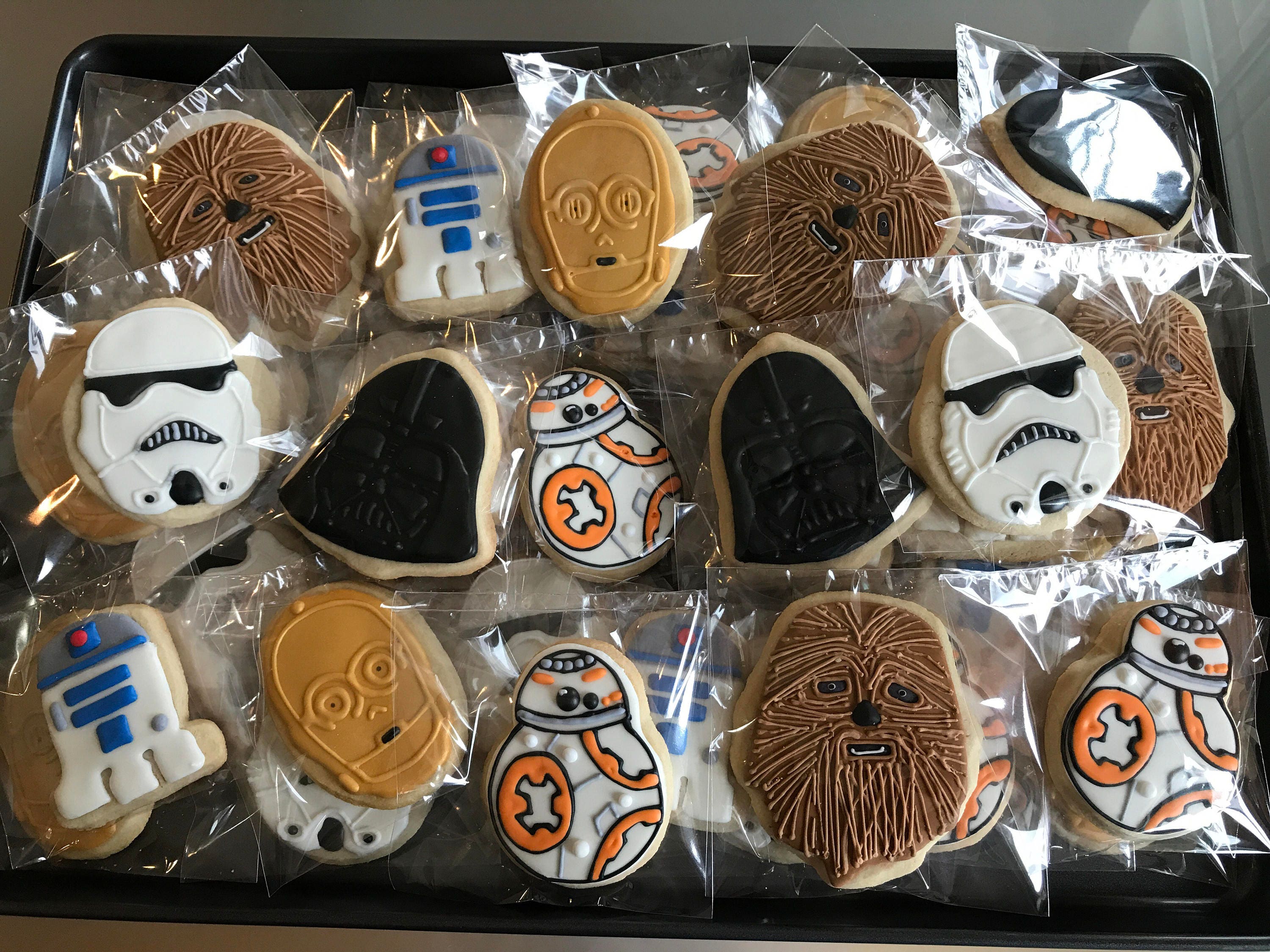 12 star droid trooper robot inspired vanilla sugar cookies