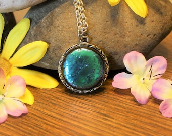 Handmade Pendant - Fused Glass Jewelry - Glass Necklace - Dichroic Glass
