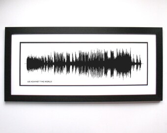 Us Against The World - Music Art Sound wave Print - Song Lyric Art, Band Poster