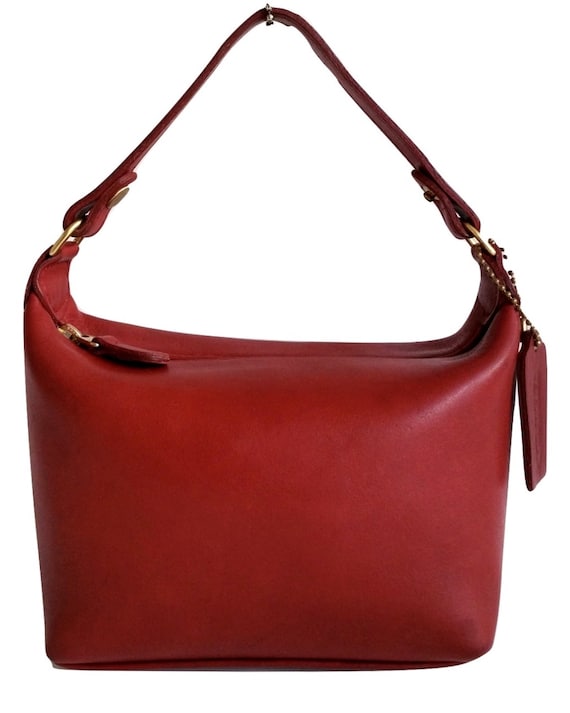 COACH MINI DUFFEL Top Handle Bag Vintage Purse Pouch Red