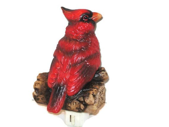 Vintage Cardinal Night Light Cover Night Light Ceramic