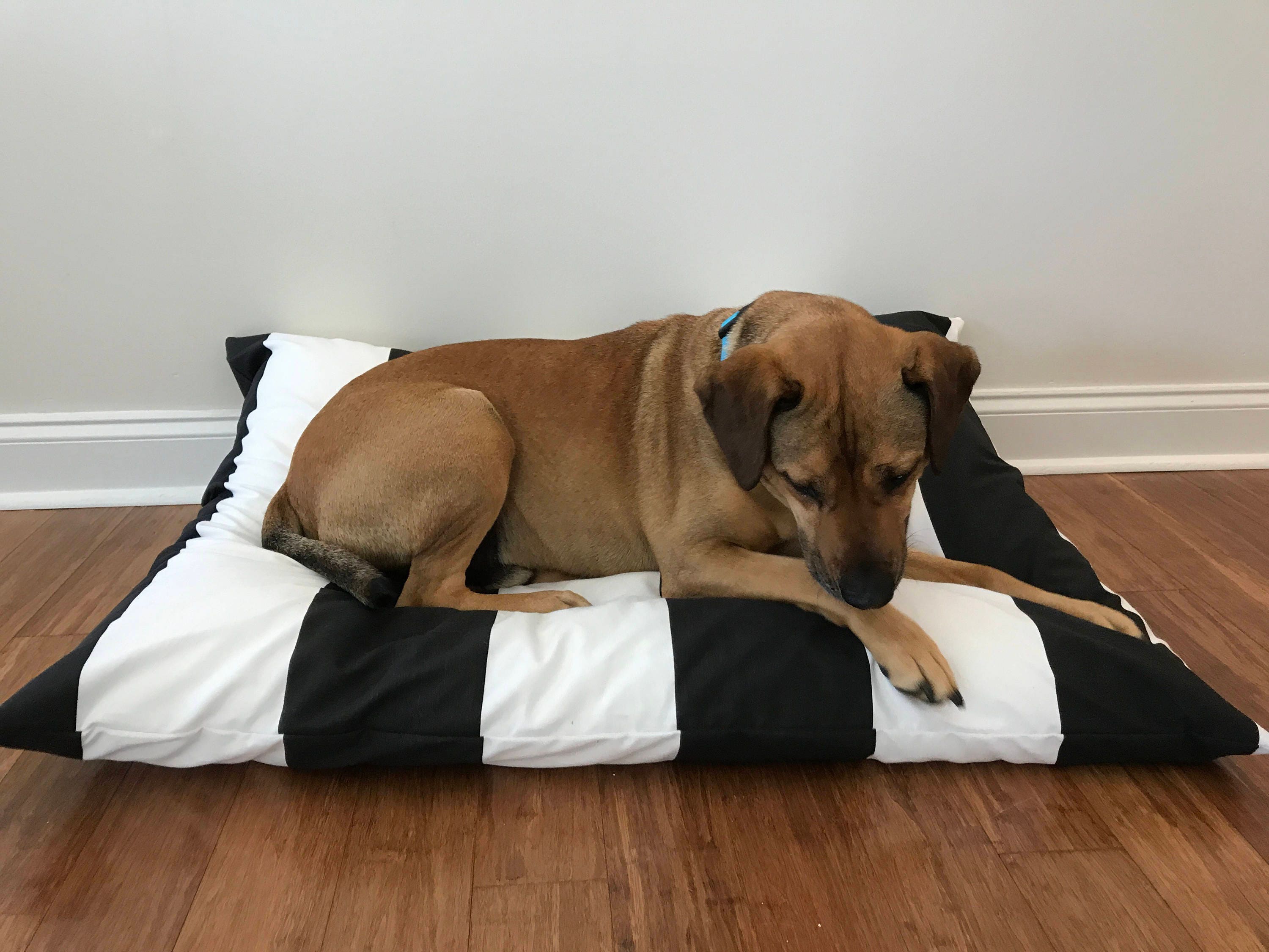 Dog Bed Cover Black/White Stripes Dog Bed Duvet Nautical