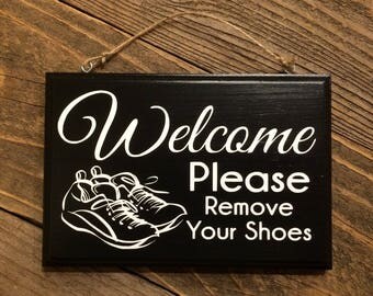 Please Remove Your Shoes Sign 25 Color Choices