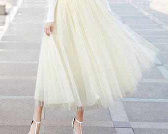 Tea Length Tulle Skirt/ Tutu Skirt