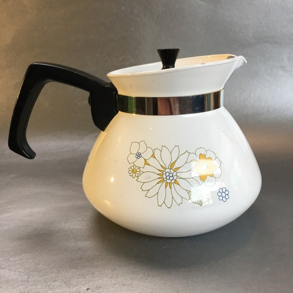 Vintage Corning ware 6 Cup Floral Bouquet Coffee Pot