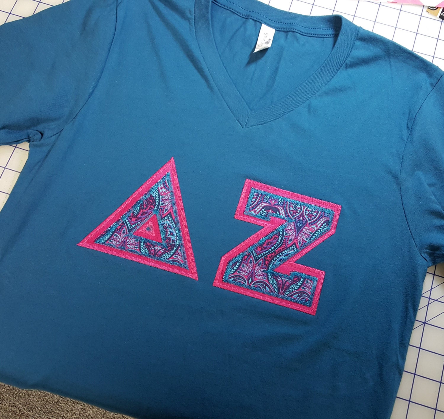 Delta Zeta Letter V-Neck Shirts