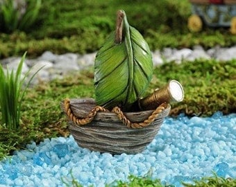 Fairy Garden - Enchanted Forest Sailboat - Miniature