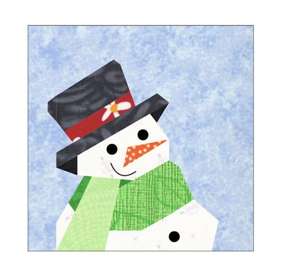 smiling-snowman-quilt-block-paper-pieced-pattern