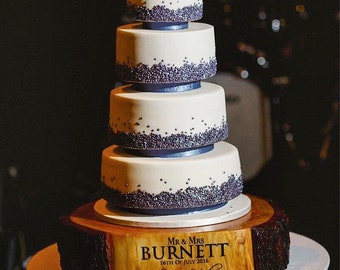 Personalised Rustic Wooden Wedding Cake Base Personalised Rustic Wooden Wedding Cake Base