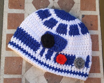 Handmade R2D2 Crochet Beanie/R2D2 Winter Hat