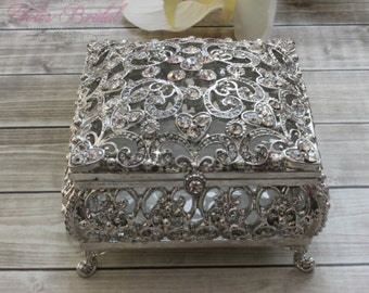 Beautiful Swarovski Crystal Box, Wedding Ring Box, Wedding Arras,