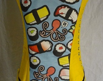 Corset, Ready Wear, Sushi fabric, Steel Boned Over Bust Corset, For Women, Octopus, Bust 30-34 Waist 26-30 Hips 30-36