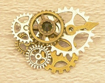 Steampunk Cog Tie Pin Steampunk Hat Pin Dieselpunk Tie Pin