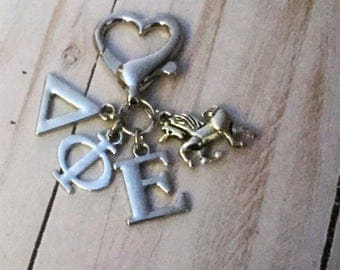 Delta Phi Epsilon Unicorn Sorority Keychain