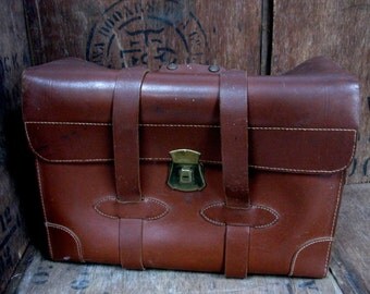 Document Case, Leather Briefcase, Vintage Briefcase, Counsel's Bag, Doctor's Bag, Lawyer's Bag, Attache Case, Briefcase Prop, Large Case
