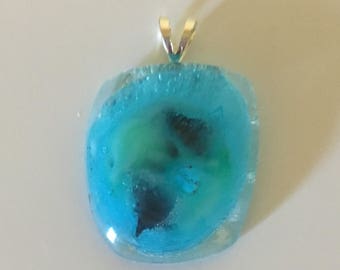 Galactic fused glass pendant