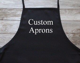 Personalized Apron w/Pockets, Embroidered, Custom Apron, 2 Line Text ***Choose your text color!