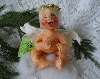 Vintage Annalee Angel Doll, 'Mobililtee' Hand Made Doll, Made in U.S.A., Laughing Angel, Charming Christmas Decor, Cute Holiday Gift Idea ~