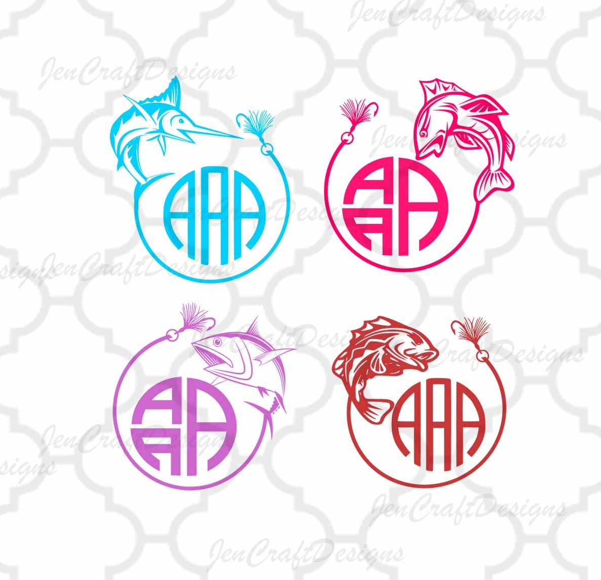 Download Fish Fishing Monogram Frames Cuttable Designs Svg bundle ...