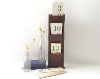 Vintage Wood Letter Holder / Wall Hanging