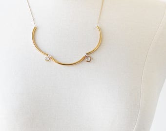 Simple Gold Necklace - Elegant Party Necklace - Delicate Necklace for Bridesmaids - Short Delicate Necklace - Jewelry Gift Under 25