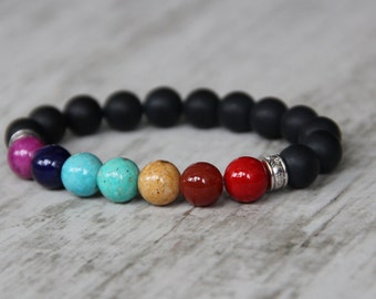 energy bracelet mala 7 chakra bracelet yoga healing bracelet meditation bracelet colorful bracelet birthday gift men brother gifts for guy