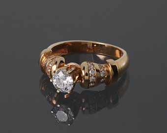 Antique engagement ring, Victorian engagement ring, Art deco ring, Geometric ring, Unique engagement ring, Rose gold ring, Antique gold ring
