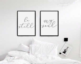 Be Still My Soul Print, Bedroom Decor, Wedding Gift, Wall Art, Wall Decor,Minimal Print,Couple Print, Fashion Print, Set Of 2 Bedroom Prints