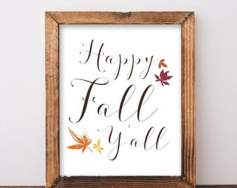 Instant Download 8x10 Rustic Fall Printable Happy Fall