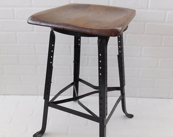 Vintage Industrial Bar Stool, Farmhouse Kitchen Bar Stool, Farmhouse Chic, Angle Steel Stool Company
