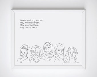 Feminist Print - Hillary Clinton, Beyonce, Michelle Obama, Malala, Chimamanda Adichie, Printable, Feminist Quote, Empowering