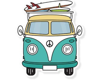 Volkswagen Decal, Volkswagen Bus, Laptop Stickers, Laptop Decal, Car Decal, Car Sticker, Window Decal, Travel Sticker, Vinyl Decal