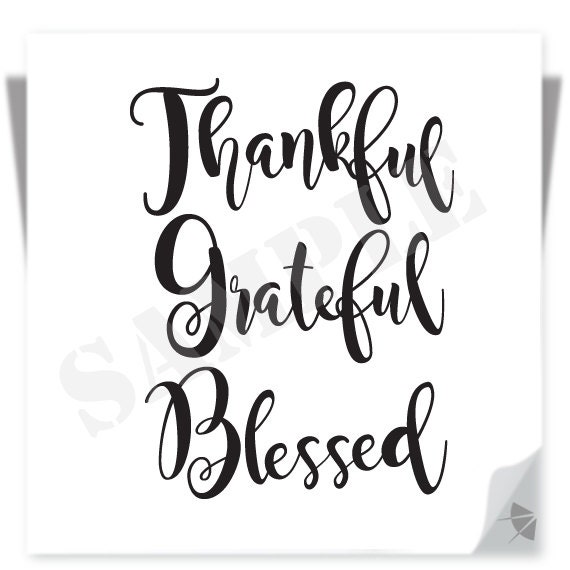 Download Thankful, Grateful, Blessed / Instant Download / Clipart ...