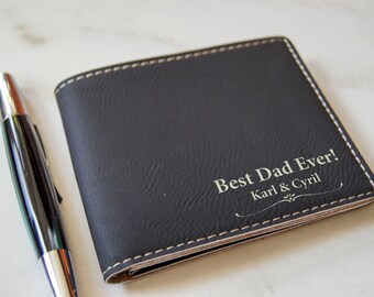 Mens wallet, Leatherette wallet, personalized wallet, Fathers day gift, customized wallet