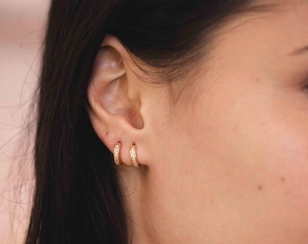 Tiny hoop earrings - rose gold huggie earrings - dainty hoops - huggie hoops - rose gold hoops earrings - minimalist hoop earrings -