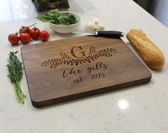 Personalized Cutting Board, Custom Cutting Board, Engraved Cutting Board, Monogrammed Cutting Board, Custom Wedding Gift --CB-WAL- TheGILLS