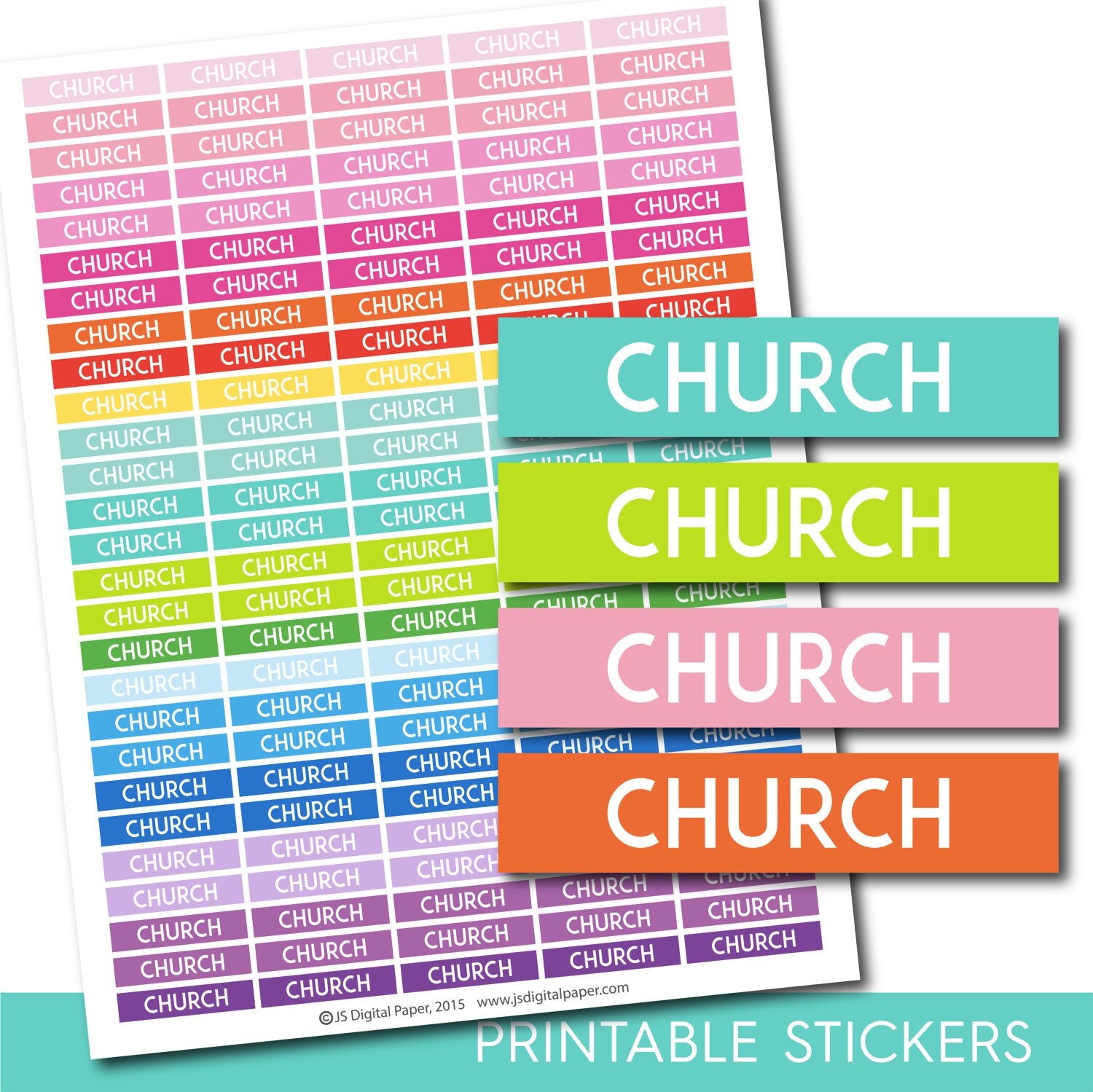 Church stickers, Church planner stickers, Church printable stickers