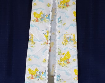 Vintage Sesame Street Cloth Diaper Stacker- Hanging Diaper Holder- Jim Henson Muppets- Sesame Street Baby Nursery- Big Bird Cookie Monster
