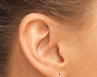 14K Rose Gold Studs, Tiny Gold Earrings, Tiny Gold Studs, Rose Gold Studs, Tiny Studs, Gold Stud Earrings, Small Gold Earrings, Gold Studs