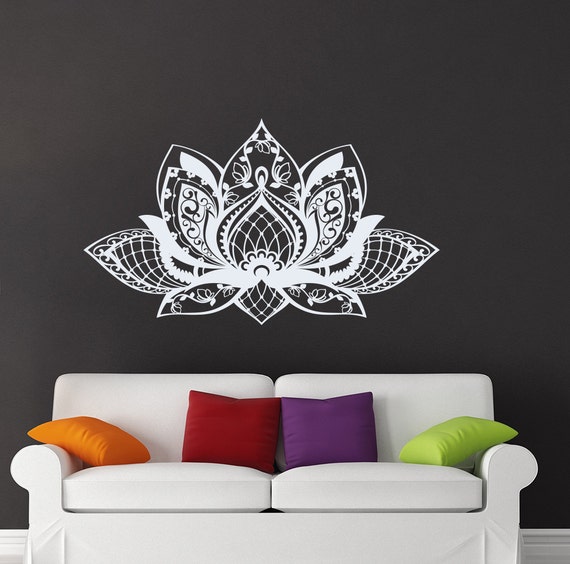 Lotus Wall Decal Yoga Studio Vinyl Sticker Lotus Mandala