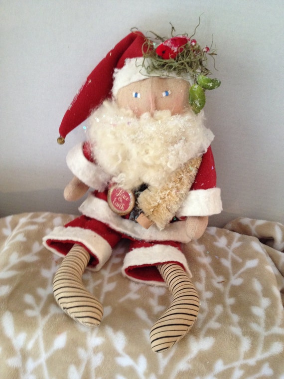 Christmas Santa Doll Dolls Handmade Whimsical Doll Santa