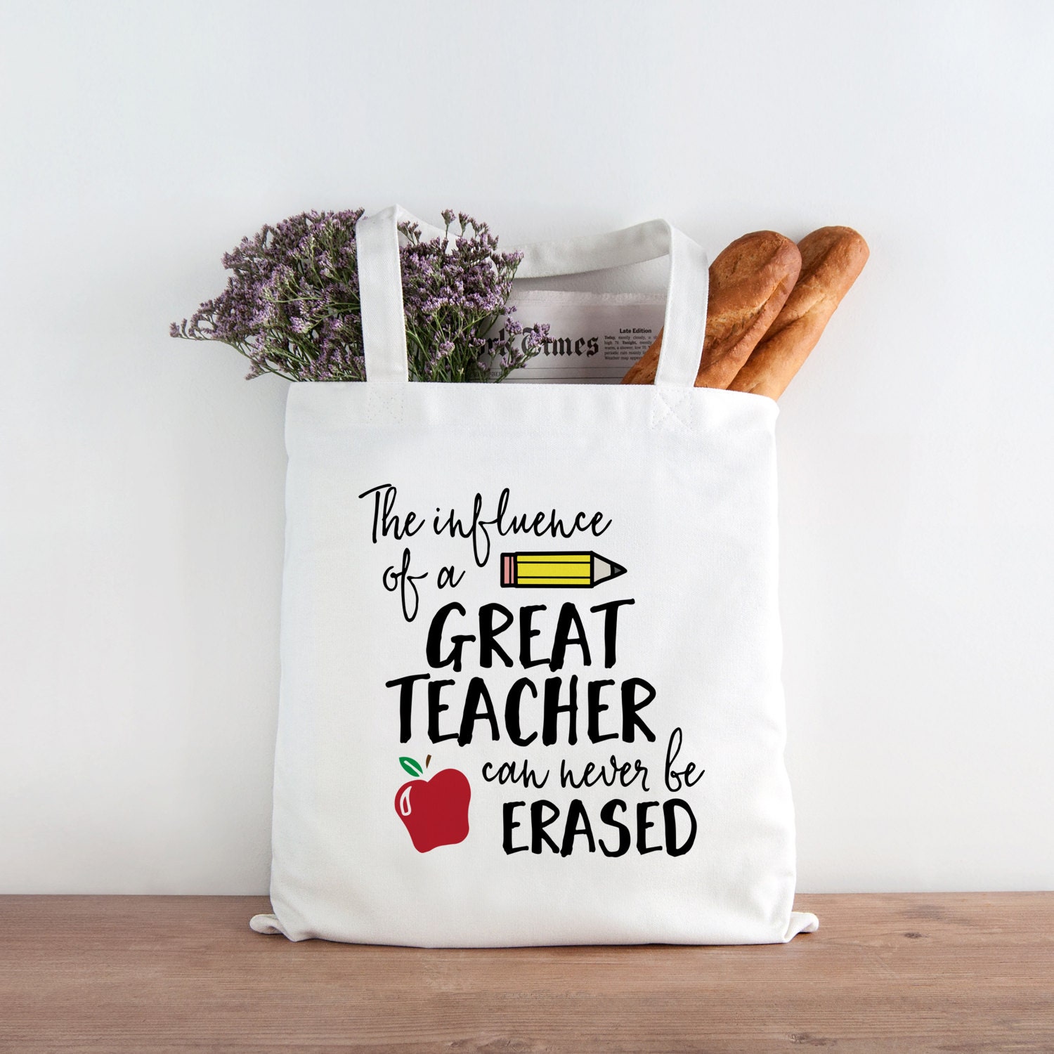 Teacher Gift Teacher Tote Bag Canvas Tote by HeartAndWillowPrints