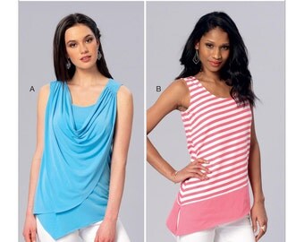 Sewing Pattern Misses' Front-Drape or Banded Tank Tops, Kwik Sew Pattern 4174, Spring - Summer Top, Womens Sew Pattern, Tunic Top Pattern