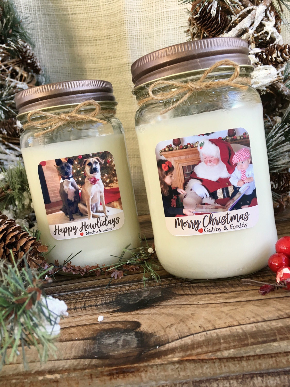 Personalized Photo Candle Soy Candle Gift by CozyLightCandleCo
