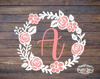 Floral Monogram Decal | Floral Decal | Flower Decal | Flower Monogram | Yeti Decal | Car Decal | Bridesmaid gift | monograms | decal