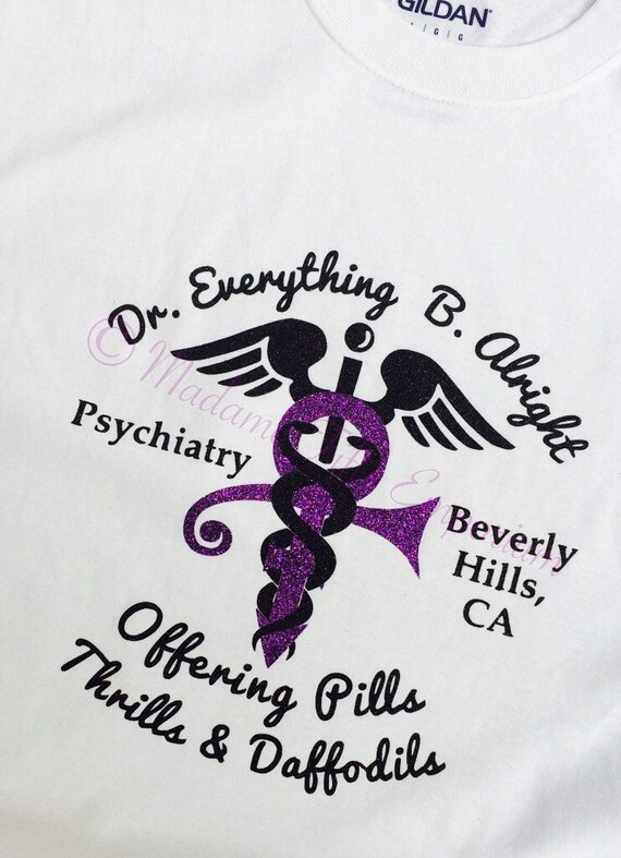 Prince Let's Go Crazy T-shirt Dr. Everything B. Alright Shrink in Beverly Hills Psychiatrist Purple Rain
